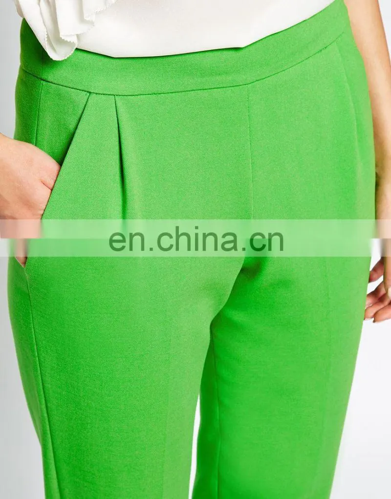 2015 new style green color 3 quarter women stretch pants