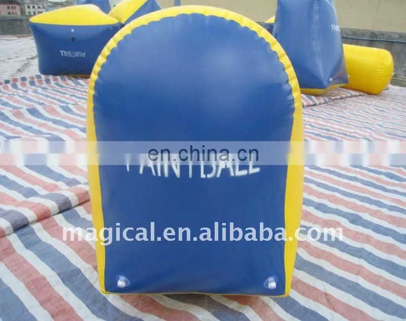 Inflatable paintball bunker obstacle field