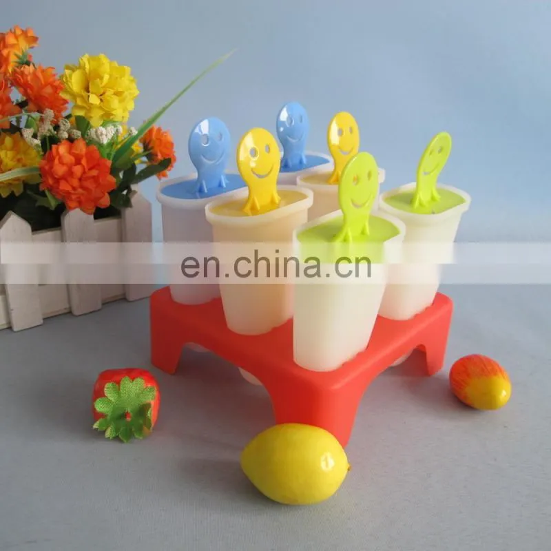 6pcs smile face plastic popsicle sticks