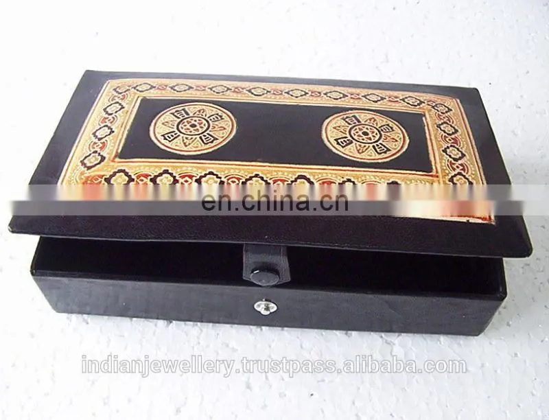 Leather cosmetic and jewelry box manufacturer, Original Goat leather jewellery and cosmetics box exporter