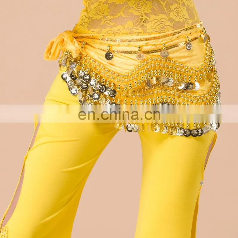 Egyptian style gold coins velvet top quality belly dance hip scarf belt Y-2030#