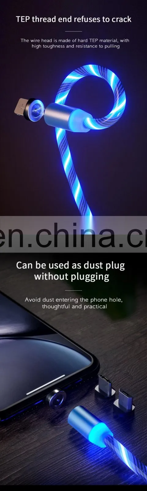 Golden SKY Colorful data line Newest 2020 shenzhen Fast Charging Line Nylon 1m Mobile Phone magnetic suction shenzhen data line