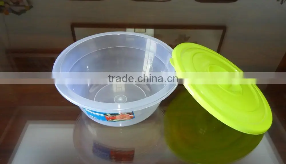 3.8L Round plastic food storage container, Salad bowl with lid, storage box