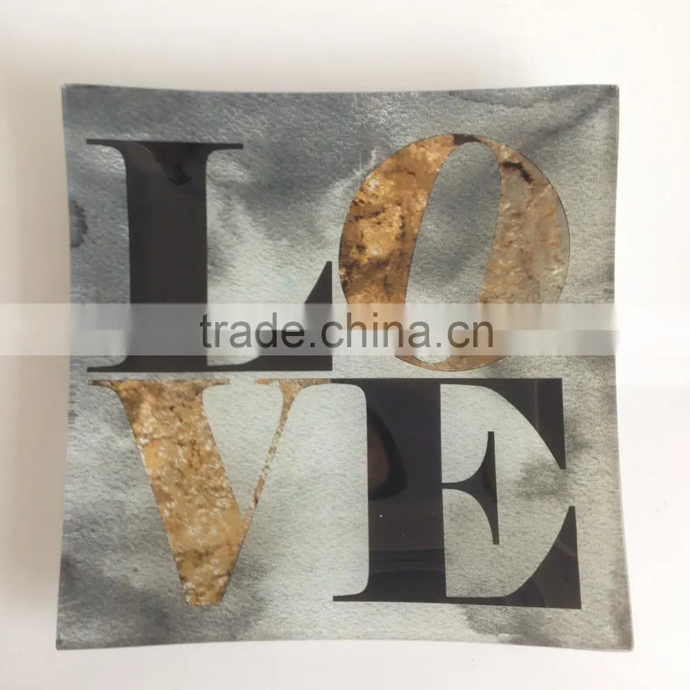High quality Decal Glass Plate for Christmas