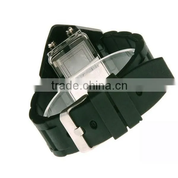 Hot lovely new fashion silicone stealth aircraft led watch