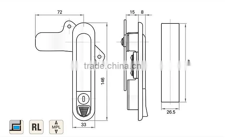 CE RoHS 2015 FEILEI AB301-1 Wenzhou factory wholesale direct selling panel lock