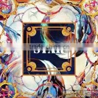 digital print custom design square pure silk scarf 90*90