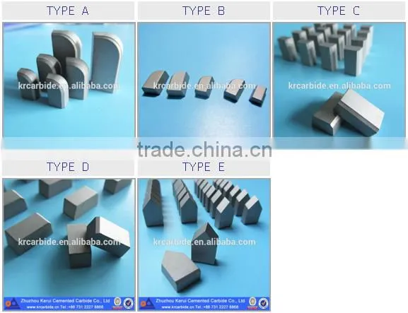 K30 carbide brazed tips for turning tool bits, type A carbide cutting tips