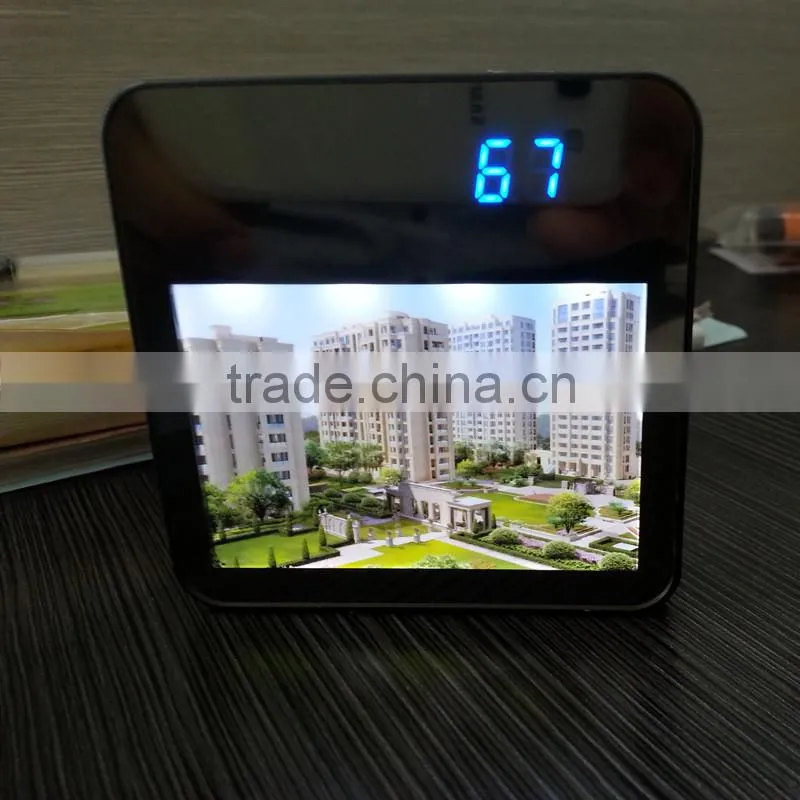 Mirror power bank polymer cell 6600mah with digital indicator and clear advertising