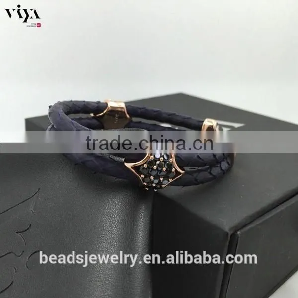 2016 Fashion Design For Men Sterling Silver 925 Plated Modern Design Python/ Stingray Bracelet For Watch Lover