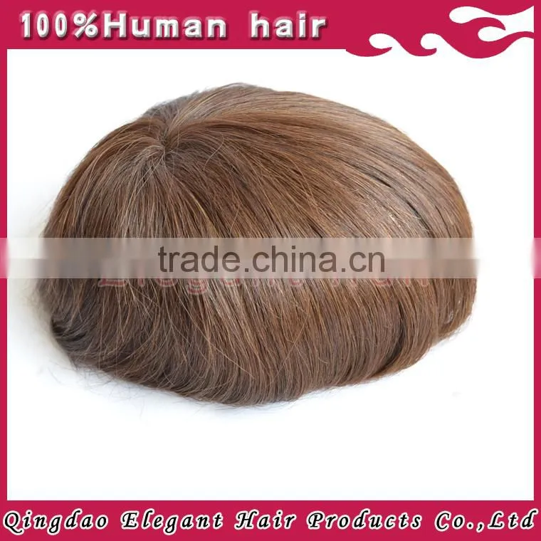 Best selling 6 inches natural indian hair men hair toupee
