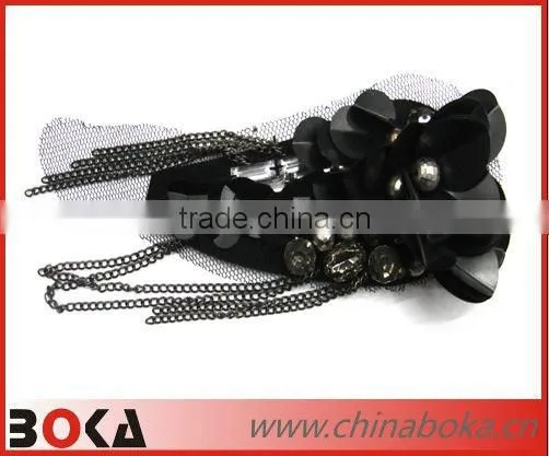 New design rhinestones lace trim patch for wedding dress