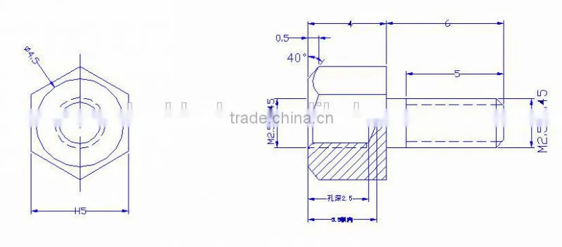 M2.5 Hexagonal iron Ni plated screw
