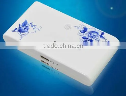 White/blue and white porcelain powerbank 20000 mah
