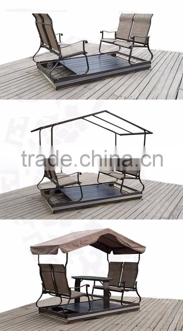 Simple Modern Sun Room Four-Bit Garden Wrought Iron Gazebo Dynamic Outdoor Gazebo Swing