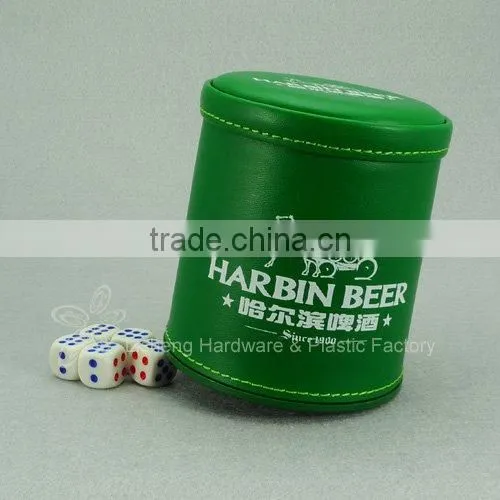 The leather dice shaker with dice