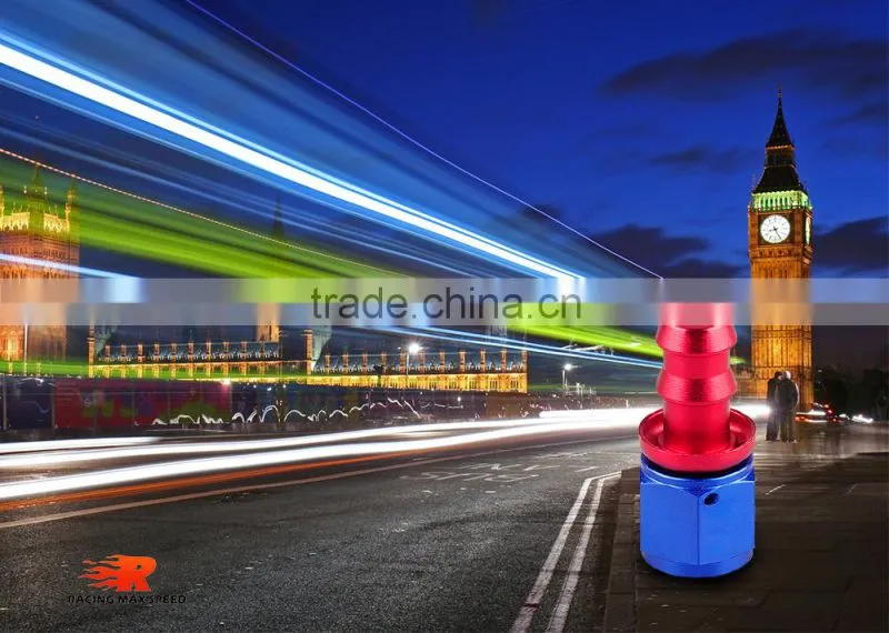 Aluminum oil cooler hose fitting Straight push on fitting hose end blue and red 10-001-10