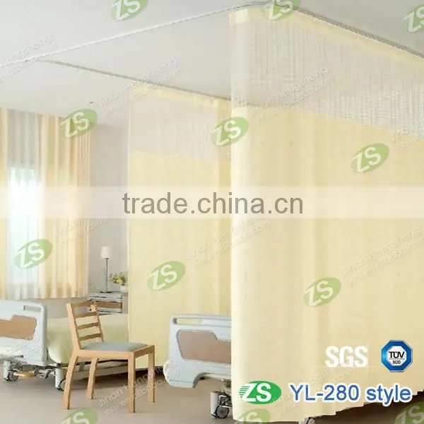 Blue Antibacterial Hospital Partition Bed Disposable Curtain with Mesh