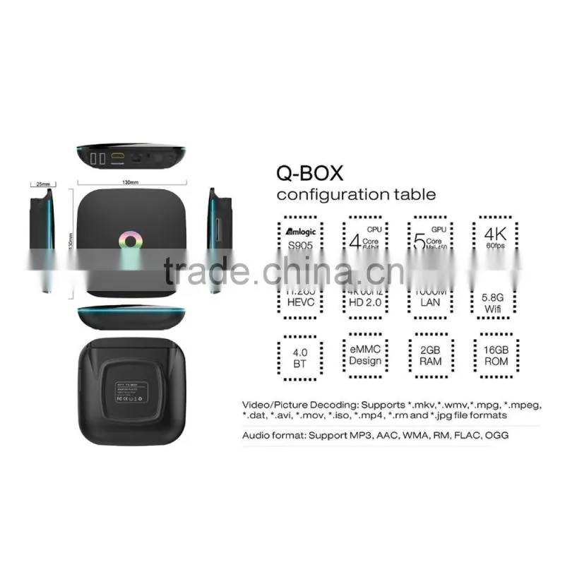 Best Quad Core Android 5.1 TV Box Amolgic S905 2GB Ram 16GB Rom Support Wifi Bluetooth