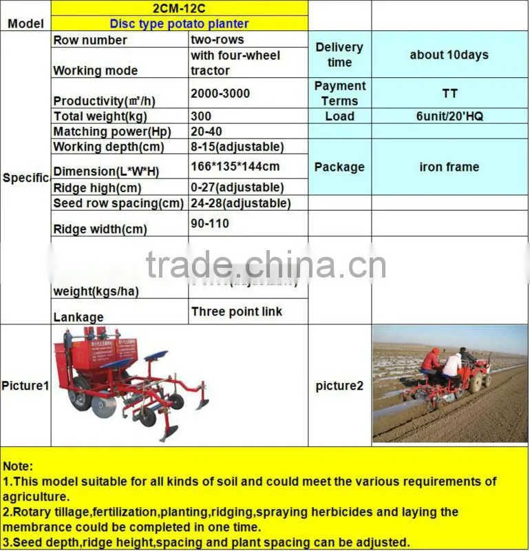 Rotary potato planter and harvester for sale,top-grade in China