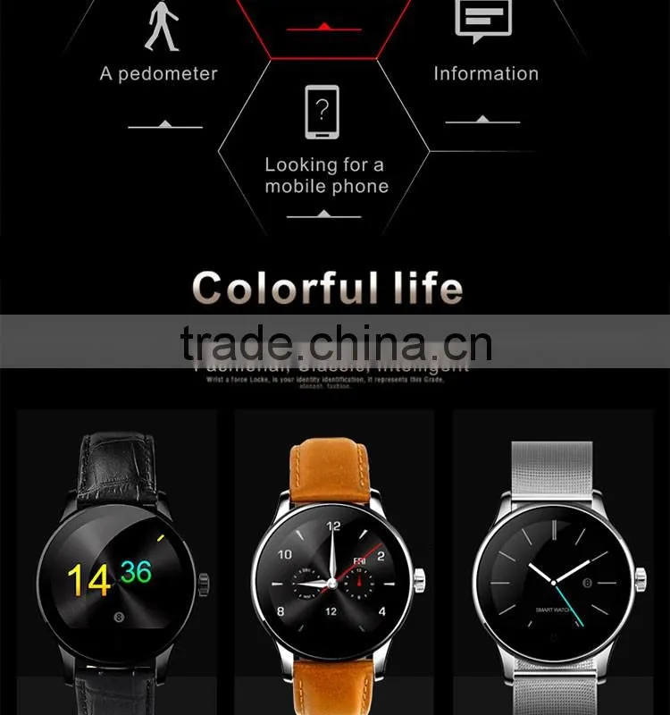 IP54 Waterproof 5D curved OGS screen bt 3.0 4.0 smartwatch with Nucleus OS