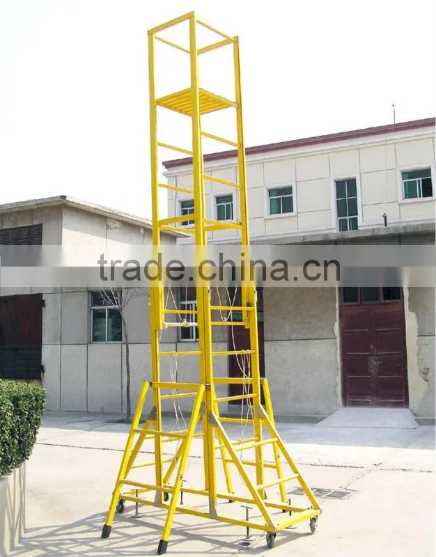 mobile FRP ladder with wheels, FRP lift ladder