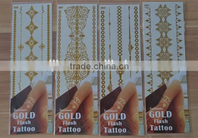 skin tattoo sticker gold silver tattoo bracelet gold tattoo