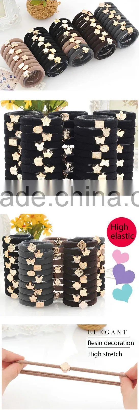NEW arrival wholesale girl hair accessories cute resin decoration elastic latest hairband designs