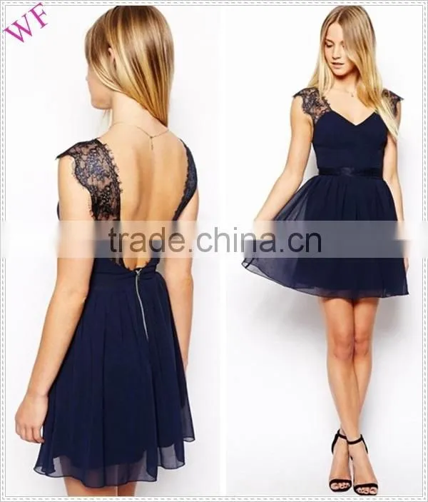 OEM ladies lace dress design high quality polished lace dress