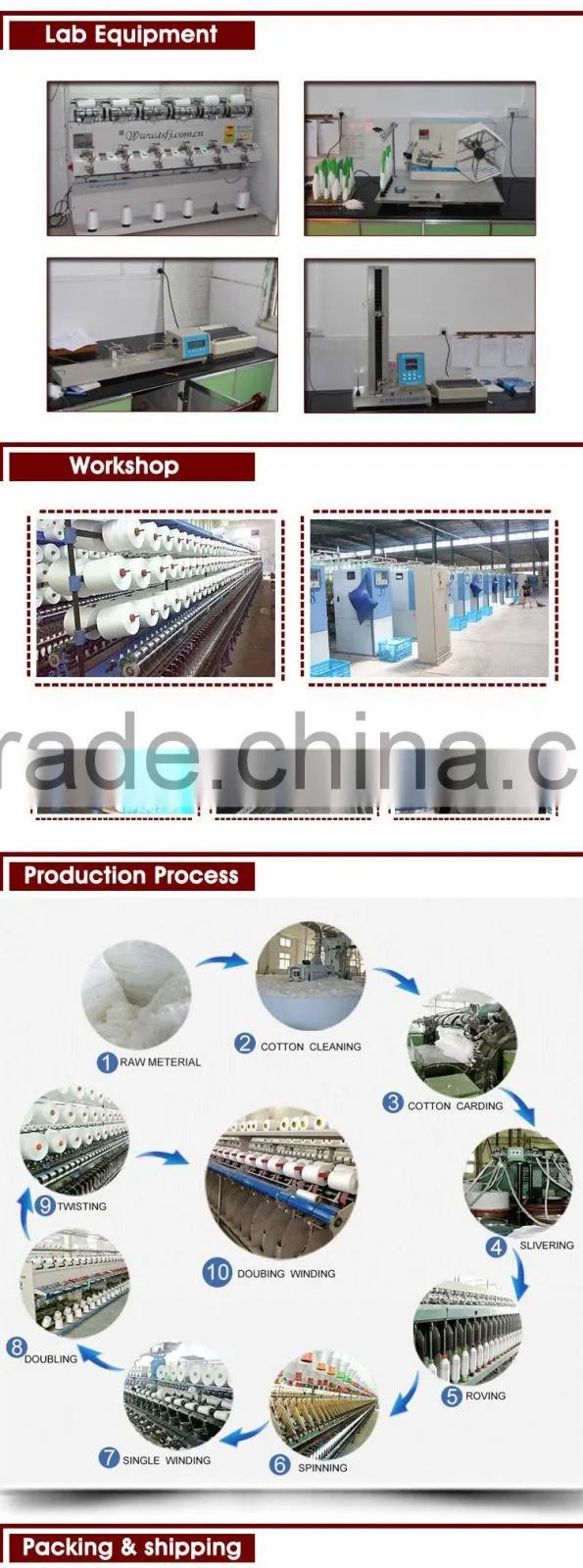 raw white semi dull 100% spun yarn polyester spun yarn