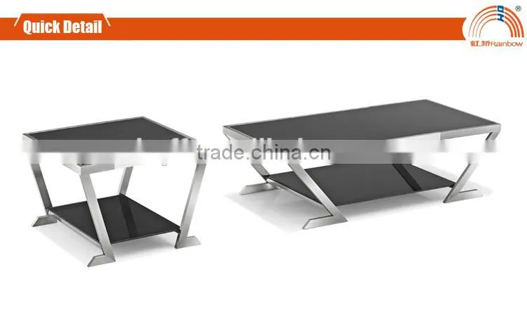 CT-08 ET-08 stainless steel glass modern coffee table