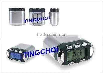FAT monitor pedometer with digital alarm clock