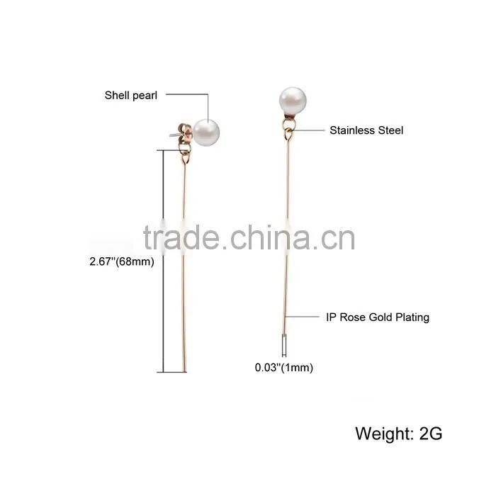 fashion trending hot product round shell pearl unique earring
