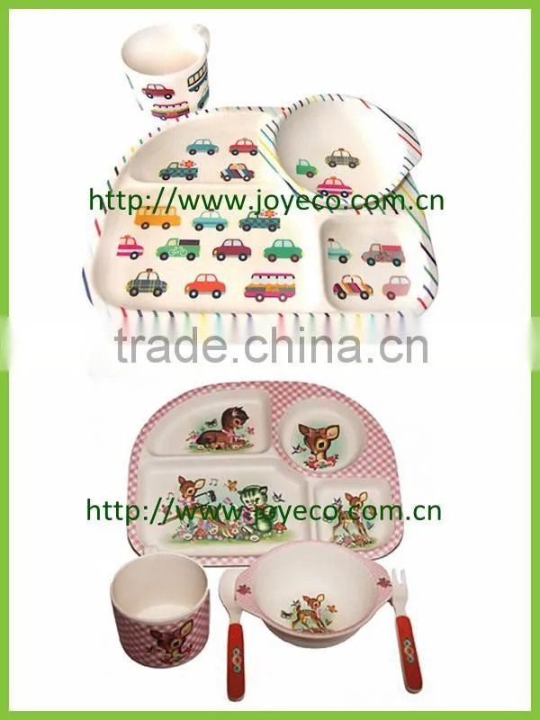 Eco Bamboo Fiber Kids Dinnerware Set-Car Design
