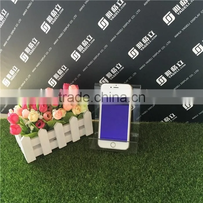 Clear desktop cell phone holder/acrylic mobile phone stands