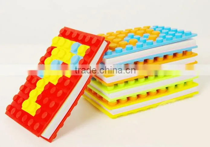 Cute and colorful silicone notebook, block design notebook