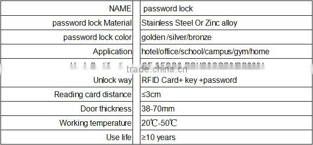 Fully Mechanical touch screen Button Door Lock