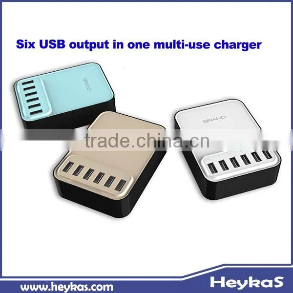 Convenient 6 usb output in one multipile usb charger