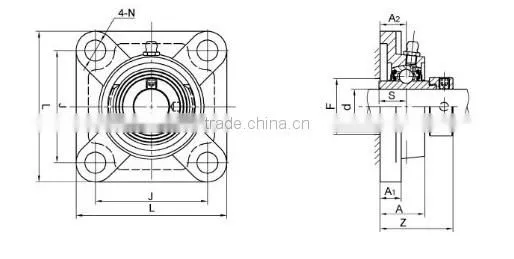 LDK cast iron pillow block bearing f210