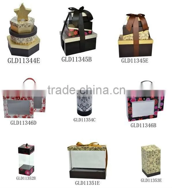 fan shape display gift box with a clear PVC window