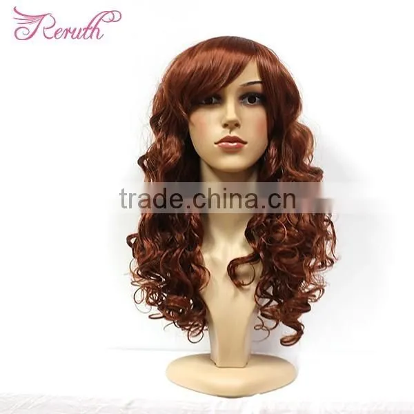 long wave blue human hair wig for women