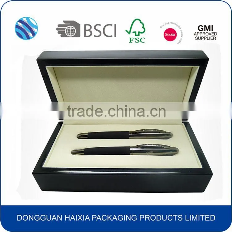 2016 Glossy Lacquer Luxury Wooden Pen Box for 2 Pens