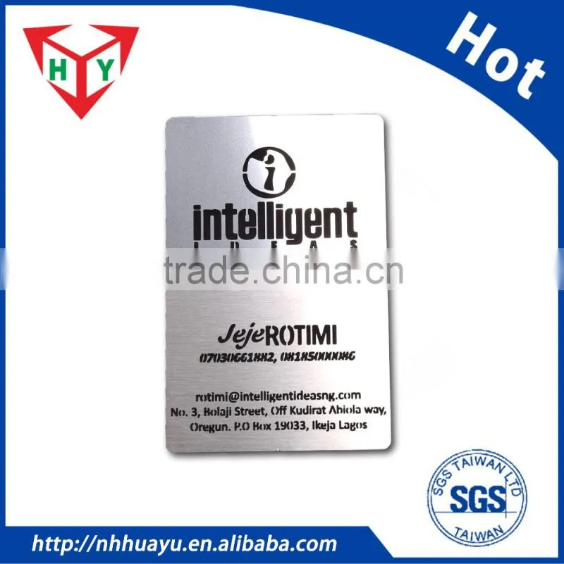 Business Service Style and Satin Black Metal Business Cards Theme OEM Metal Business Card