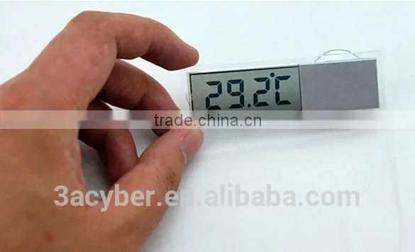 Suction On Windscreen Auto Rear View Mirror Digital Car Thermometer