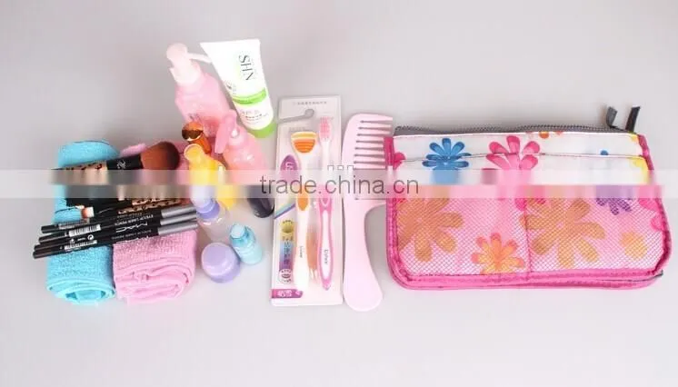 Nylon fabric Double Zipper Multifunctional Bag Organizer Cosmetic Bag