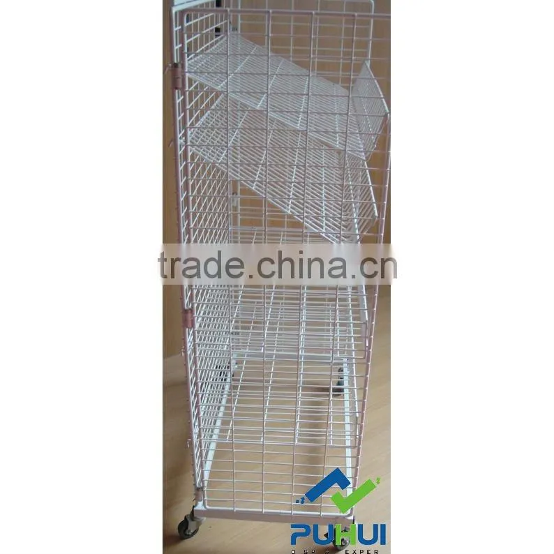 universal purpose floor mobile wire shelving stand with good quality