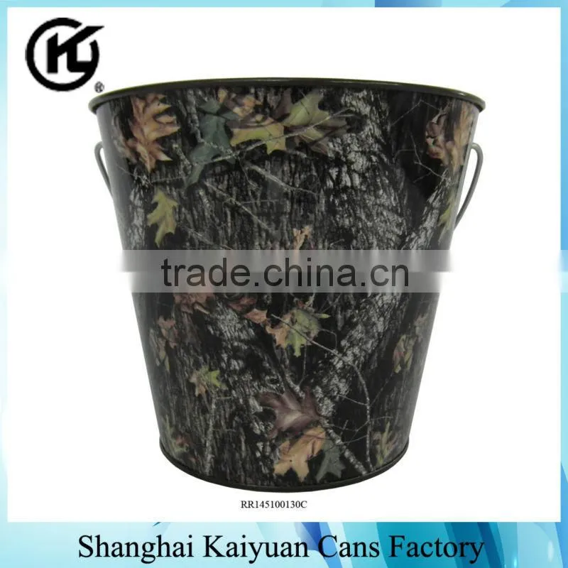 High Quality Round Wax Gift Candle bucket Tin Can Box (various lids and printing)