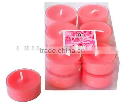 pink tealight candle, rose scented candle