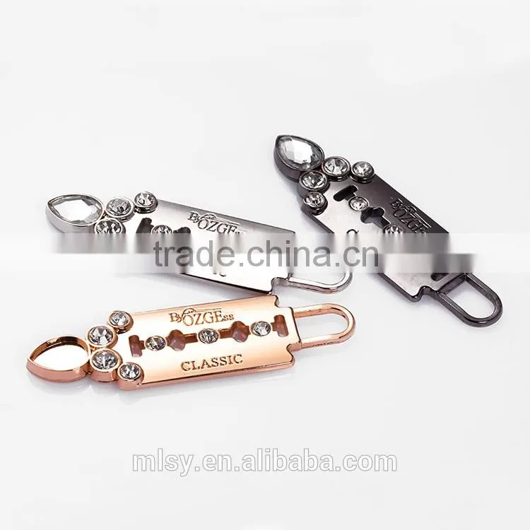 Hot sale zipper puller design zipper puller with logo metal zipper puller