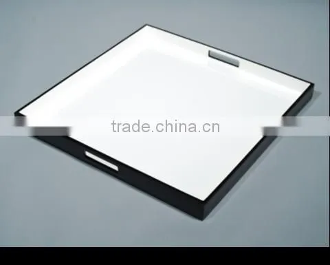 High quality rectangular silver lacquer serving wood tray